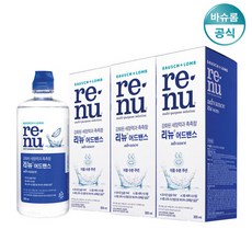 바슈롬 리뉴 어드밴스 클리어런스 355ml 3개 + 바이오트루 60ml 렌즈세척액, 단품없음