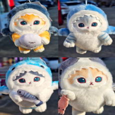 인형하우스 모후샌드 모프샌드 고양이 인형 가방고리, 블루바이냥, 1개