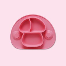 DIOME 머쉬룸 실리콘 듀얼흡착식판, 핑크, 1개