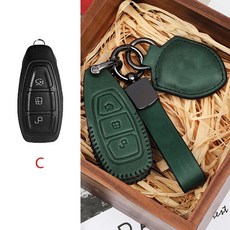가죽 자동차 키 케이스 커버 포드 Mondeo 샤프 세계 탐색기 황소 자리 폭스 Fruis 머스탱 끈, 05 C green