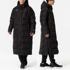 미즈노 롱패딩 남성 남녀공용 다운 벤치 코트 파카 검정 24FW MEB 블랙
