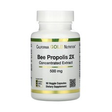 California Gold Nutrition Bee Propolis 2X 캘리포니아 골드 뉴트리션 비 프로폴리스 2X 90 캡슐, 1개, 90정