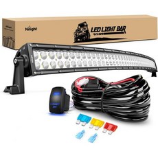나이틀리 LED 라이트 바 32인치 180W 스팟 플러드 콤보 오프로드 12V 5핀 로커, 54Inch 312W Light Bar +Wiring, 1개