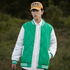 패딩 남녀 겨울 패딩 하이넥 자카드 야구복 웜패딩 남