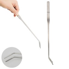 물멍 프리미엄 수초 핀셋 27cm 곡선형 스테인리스 라면 요리 수초전용 롱 핀셋 곡, 은색, 1개