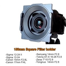 Wyatt 금속 사각 필터 홀더 브래킷 Tokina 16-28 삼양 14mm 캐논 17mm/14mm 시그마 12-24mm II 자이스 T x 15mm 렌즈용 150mm