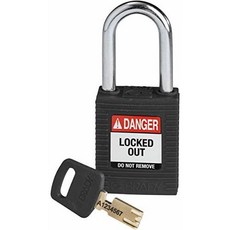 Brady SafeKey Lockout Padlock - Nylon - Black - 1.5 Steel Shac/286760