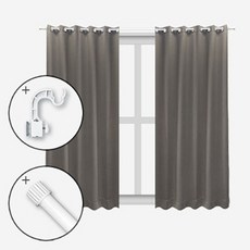 감성다는남자 아일렛 암막커튼+안뚫어고리 버전4+커튼봉 세트 