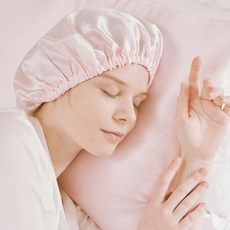 천연실크 헤어캡 수면캡 무선헤어캡 손상모 상한머리복구 머릿결좋아지는법, 단발형, 핑크, 1개