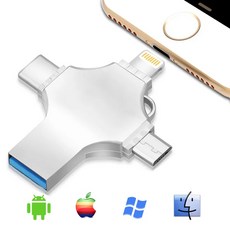PYHO 샌디스크 USB 메모리카드 대용량 휴대용 4 in 1 샌디스크, 64GB, 1개