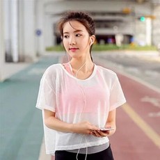 여성용 메쉬 요가 셔츠 섹시한 반팔 스포츠 탑 블라우스 속건성 체육관 의류 러닝 피트니스 탱크