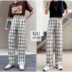 체크무늬바지