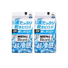 대형·2개 세트 맨즈비오레 초냉감 얼굴도 수북해지는 바디 시트 28매입 × 2팩, 1개, 1g
