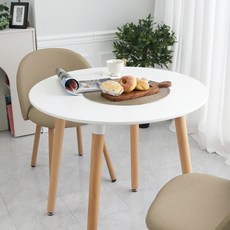 지엠퍼니처 식탁세트 컬렉션 + 2인용 4인용 화이트 원목 테이블 (식탁의자 선택), 01. 식탁 (의자미포함), F. 비앙코 800 (WH 원형 화이트)