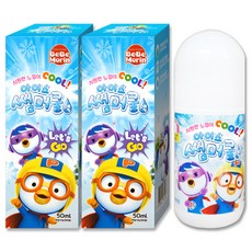 뽀로로 아이스 썸머쿨 50m 모기 물린데 바르는 물파스형 볼타입, 2개, 50ml