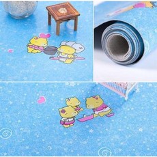장판 어린이집 접착제 pvc 고무창 바닥지 가정용 두껍고 마모에 강한 방수방 캐릭터 어린이 방바닥 스티커, 08 노란색