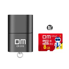 카드리더기 DM CR015핸드폰SIM카드 미니 리더기 TF/MicroSD카드가 차량용가능 포함거는 버클, C02-스탠다드 블랙+TF8G, T01-USB2.0