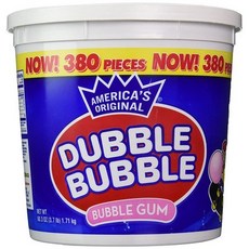 MLB 풍선껌 더블버블 풍선껌 380개 Dubble Bubble Tub 380Count, 1.71kg, 1개