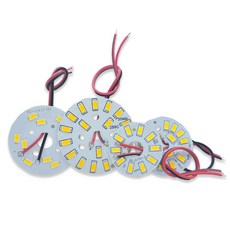 원형 LED 램프 패널 조명 보드 용접 커넥터 DIY 천장 전구 다운라이트 칩용 3W 5W 7W 9W 12W 15W 18W 24W 36W 1개, Power Wire, Pure White 6000K, 3W 44mm