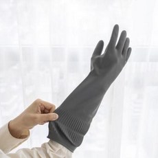 아트박스/생활공작소 [생활공작소] 라텍스 고무장갑 밴드형(38cm) x 5입, 밴드형 그레이 S 5입