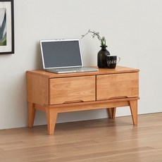 사사가구 시에라 고무나무원목 800 2칸서랍 좌식화장대 테이블, 월넛