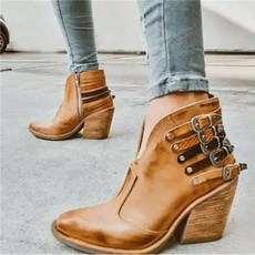 하비롱부츠 하비부츠 통넓은롱부츠 소가죽롱부츠 싸이하이부츠 키작녀롱부츠 펑크 여성 부츠 2022 여성 가을 겨울 pu 가죽 카우보이 발목 부츠 버클 여성 웨지 하이힐 부티