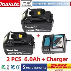 100 오리지널 18V 교체 배터리 BL1840 BL1830B BL1850B BL1850 BL1860 BL1815 리튬 배터리, 1개