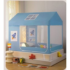 침실 더블 레이어 모기장 작은 집 홈 디자인 방진 천장 조명 차단 커튼, 1.2m 2.0m bed height 1.6m, 4 Aerospace dream no curtain c, 1개