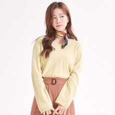 로엠 베이직 라쿤 믹스 브이넥 니트 RMKAA4TR03