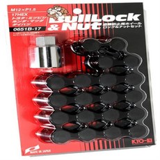 KYO-EI 쿄에이 협영산업 Bull Lock &amp; Nut 가방 17HEX M12XP1.5 5H차용 20pcs 블랙 0651B-17, 1개