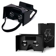 Google cardboard VR 구글 카드보드 V2 버전 2 가상 현실(VR) 3D VR 박스 멀티 컴플리트 세트 - 무료 헤드 스트랩 코이마 패드 및 흡입기 (2팩 오리지, 5Pack, Black