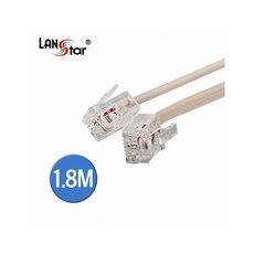 라인업시스템 LANSTAR LS-TEL6P2C-1.8M 전화선 케이블 RJ12 6P2C, 1개