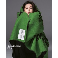 머플러 뉴타입 2019가을겨울 고급 유역비 패션쇼 숄 그린색 글자 빅사이즈 두꺼운 보온 스카프