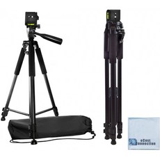 Canon Nikon Sony Samsung Olympus Panasonic 및 Pentax 용 60 "Pro 시리즈 전문가 용 카메라 삼각대 + eCost 극세사 천, 단일옵션