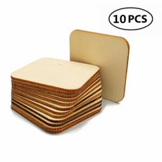 우드 버닝 미완성 나무 조각 공예용 빈 시트 목재 페인팅 염색 80mm 10 개