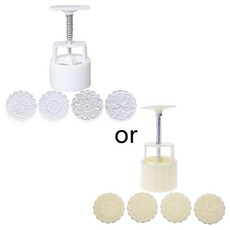 4pcs 핸드 프레스 쿠키 스탬프 문 케이크 장식 몰드 배럴 문 케이크 몰드 100g 페이스트리 DIY 도구, 1개