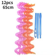 셀프펌 헤어 셋팅기 롤 10/12피스 무열 머리카락 매직 웨이브 Formers 나선형 롤러 Curlers 스타일 스타일링 도구, [06] 65cm Water Wave, 06 65cm Water Wave
