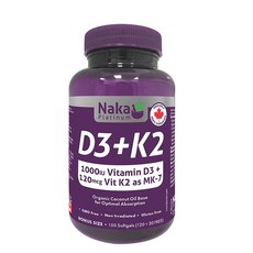 나카플래티넘 비타민 D3+K2 MK-7 120mcg 1000IU 150소프트젤, 1개, 150정