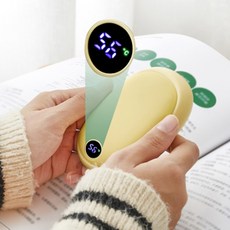 머레이 부드러운 감촉 파스텔 동그리 손난로 보조배터리 10000mAh led 배터리잔량표시, 옐로우, PASTEL