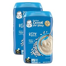 Gerber Baby 1st Foods 시리얼용 시리얼 시터를 위한 필수 영양소로 제작 GMO 프리 프로젝트 인증 473.2ml16온스 통 2팩, 쌀, 2) 1 Pound Pack of 2, 없음