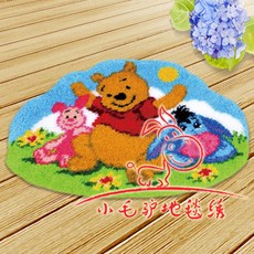 스킬자수 도안 러그 세트 래치훅 DIY 혼자놀기 시간때우기 직장인 임산부 취미 초보도안, 1개, ZD42 신난 곰돌이 푸