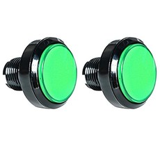 푸시버튼 마이크로 스위치 46mm 아케이드 비디오 게임용 둥근 DC 12V LED 조명 2Pcs Red, 초록색, 2개