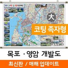 지도코리아 (사은품) 목포 영암 개발도 210*150cm 코팅 족자 대형