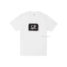 CP컴퍼니 23SS 남성 14CMTS042A 005100W 103 로고 프린트 반팔 티셔츠 화이트