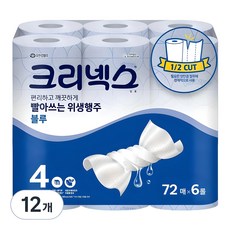 크리넥스 빨아쓰는 위생행주 블루, 72개입, 12개 1개, 12개입