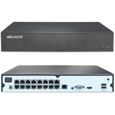 HEFLYCCTV 16CH NVR 16 포트 4K PoE 네트워크 비디오 레코더 8MP/5MP/3MP/1080P IP 카 지원 원격 액세스 스마트 인체/차량 감지 24/7 녹화 재, 16CH POE - nvr16