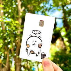 농담곰 먼작귀 카드스티커 치이카와 하치와레 우사기 카드 카드꾸미기 카드커버 스티커 신용카드 체크카드 교통카드 포용 포장용품 생일선물 크리스마스 선물, 1. 거지농담곰 미니형 2개, 2개