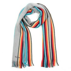 [해외]폴스미스머플러목도리 PAUL SMITH Multi Stripe Twisted Artist GREY Wool Scarf Muffler Made in Germany