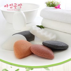아임곤약 순식물성 곤약스펀지 친환경 세안목욕스펀지, 1개, 세트1-세안용 화이트+황토+참숯 +송이(제주화산재)