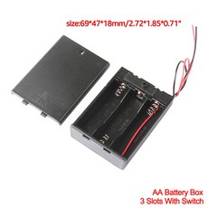 12 3 4 6 8 x AA 18650 배터리 용 스위치 및 커버가있는 고 DIY 홀더 보관 케이스 상자 표준 컨테이너, [01] AAx3 Slots
